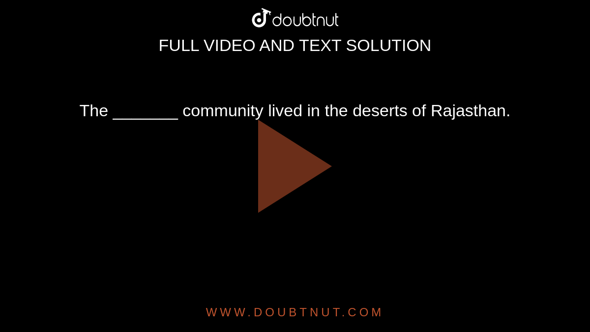 The _______ community lived in the deserts of Rajasthan.