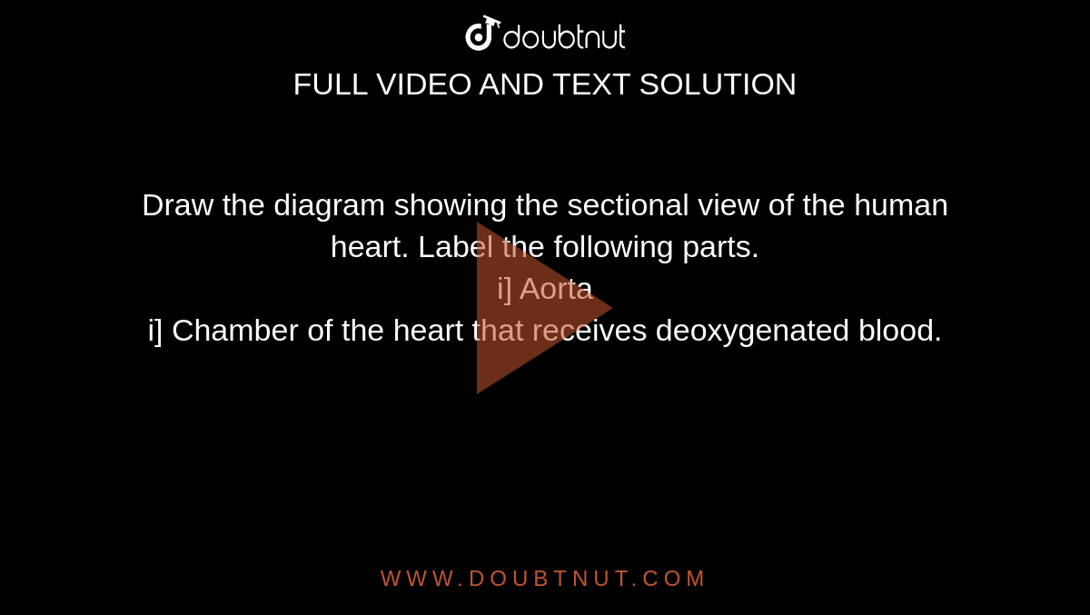 Draw The Diagram Showing The Sectional View Of The Human Heart Label The Following Parts I