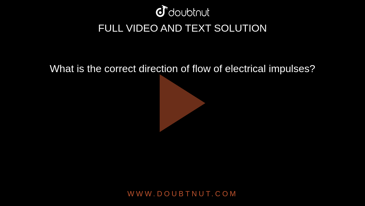 What is the correct direction of flow of electrical impulses?