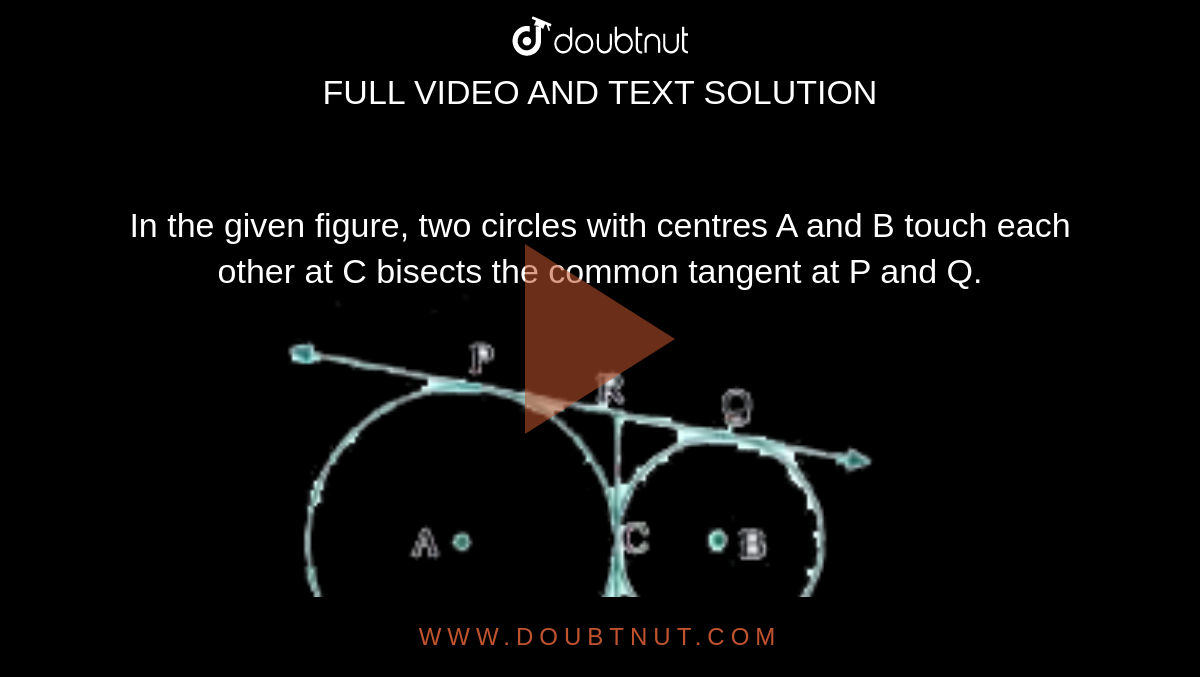 Two Circles Touch Each Other Externally At C In Figure, two circles touch each other at the point C . Prove that the