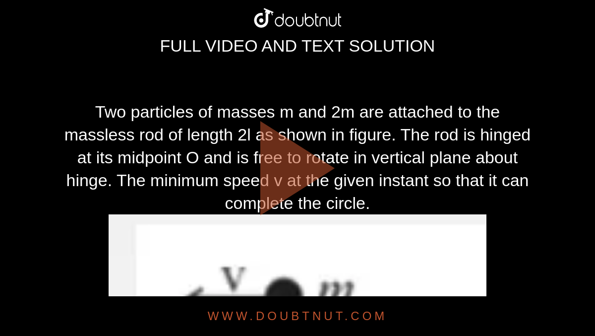 Two Stones Of Masses M And 2m Two particles of masses m and 2m are attached to the massless rod of
