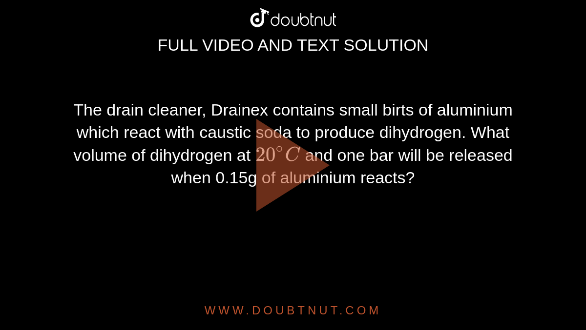 The drain cleaner, Drainex contains small birts of aluminium which rea