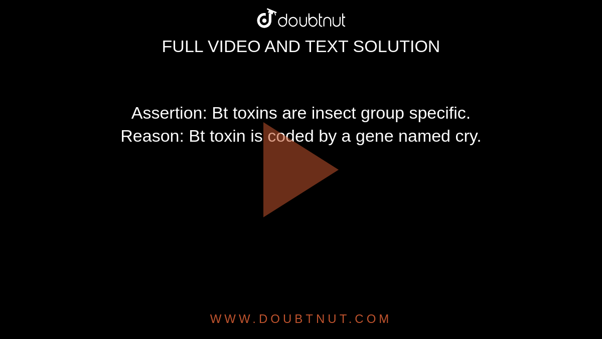 Code Of Bt Toxin Gene