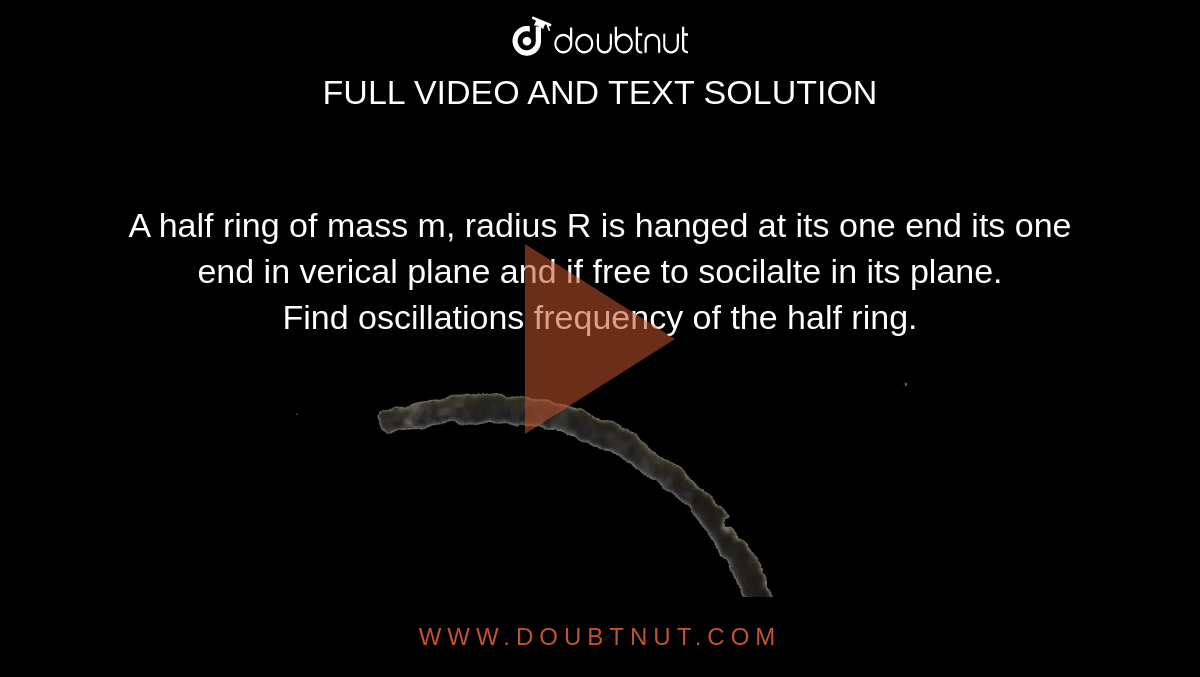 a-half-ring-of-mass-m-radius-r-is-hanged-at-its-one-end-its-one-end-in