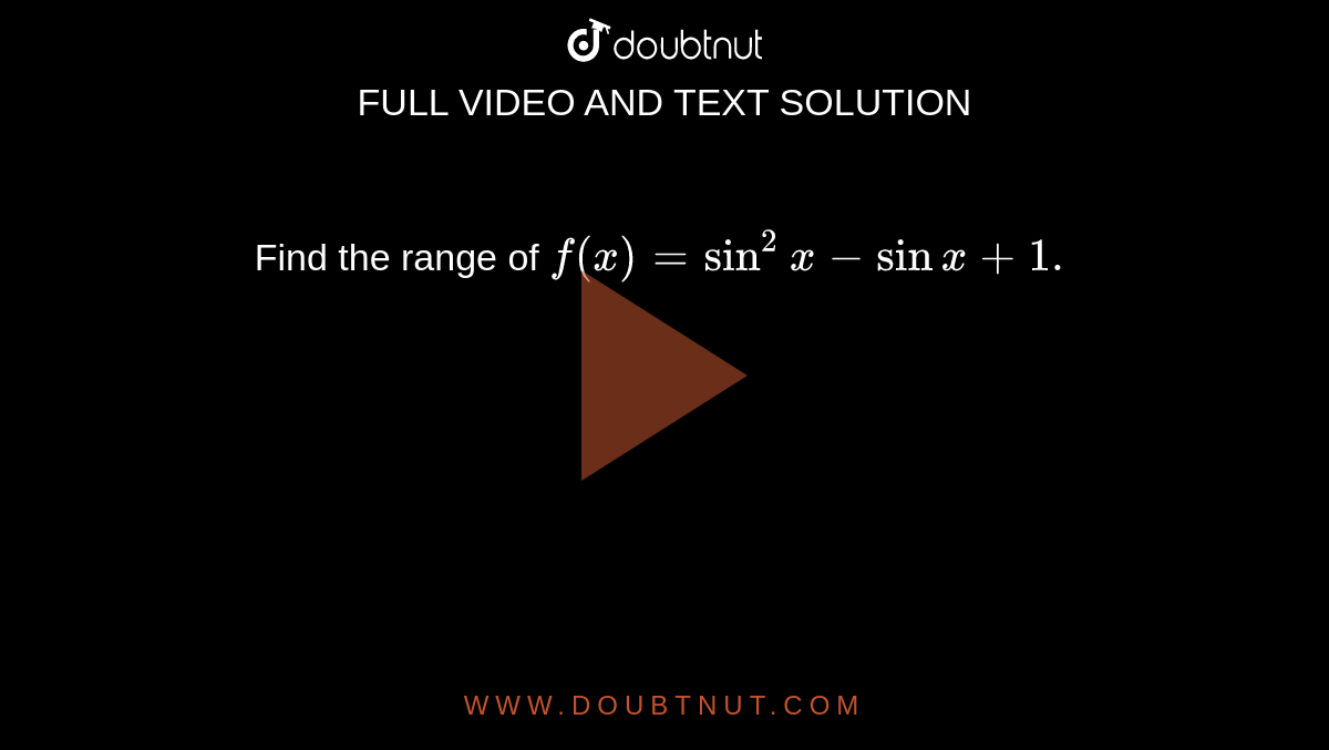 find range of sin2x sinx 1