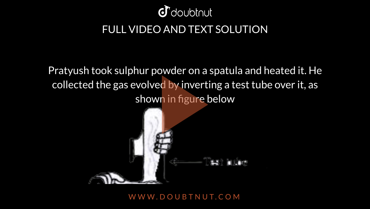 Pratyush Took Sulphur Powder On A Spatula And Heated It. He Collected ...