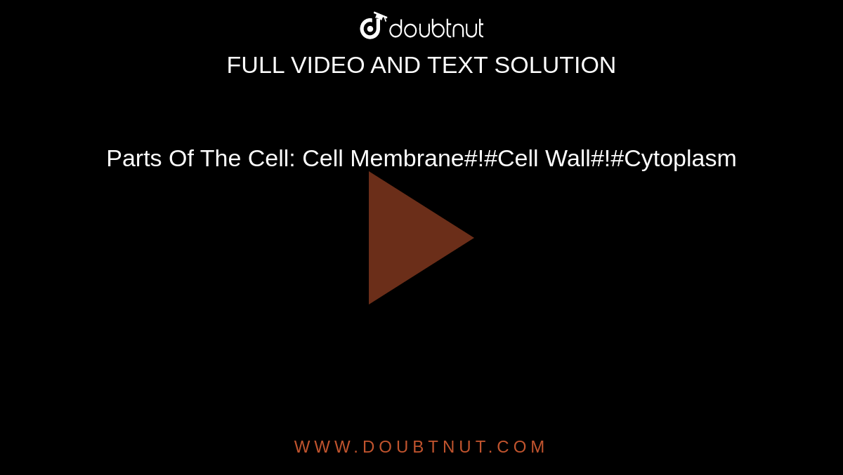 Parts Of The Cell: Cell Membrane#!#Cell Wall#!#Cytoplasm