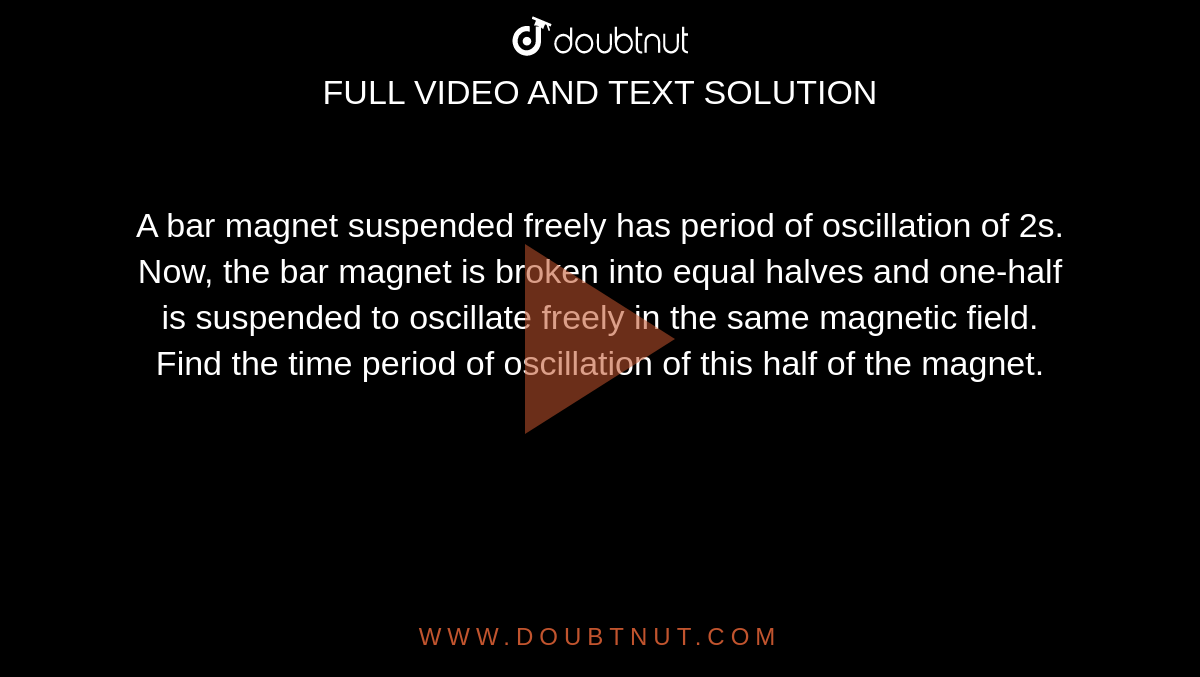 A bar suspended freely has period of oscillation of 2s. Now, the