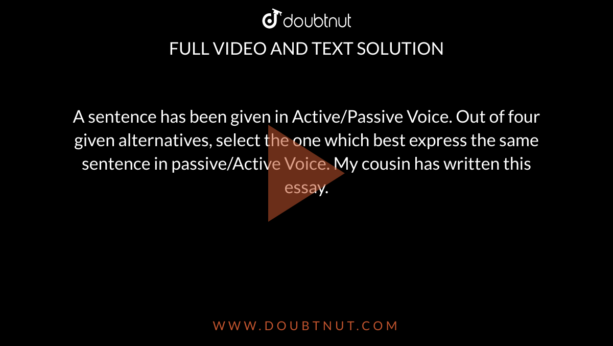 passive voice essay