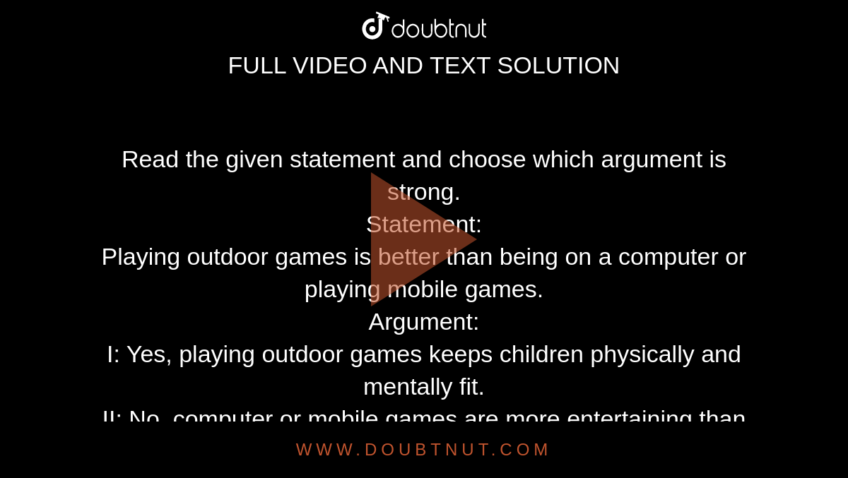 Importance of outdoor games is unparalleled.