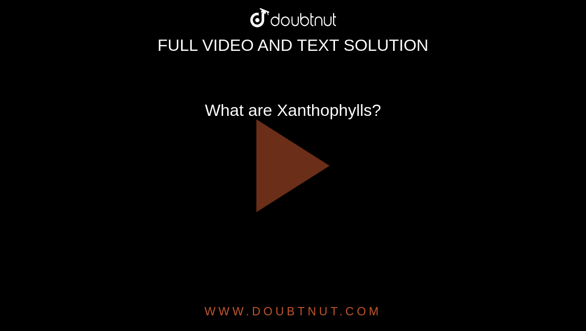 What are Xanthophylls?