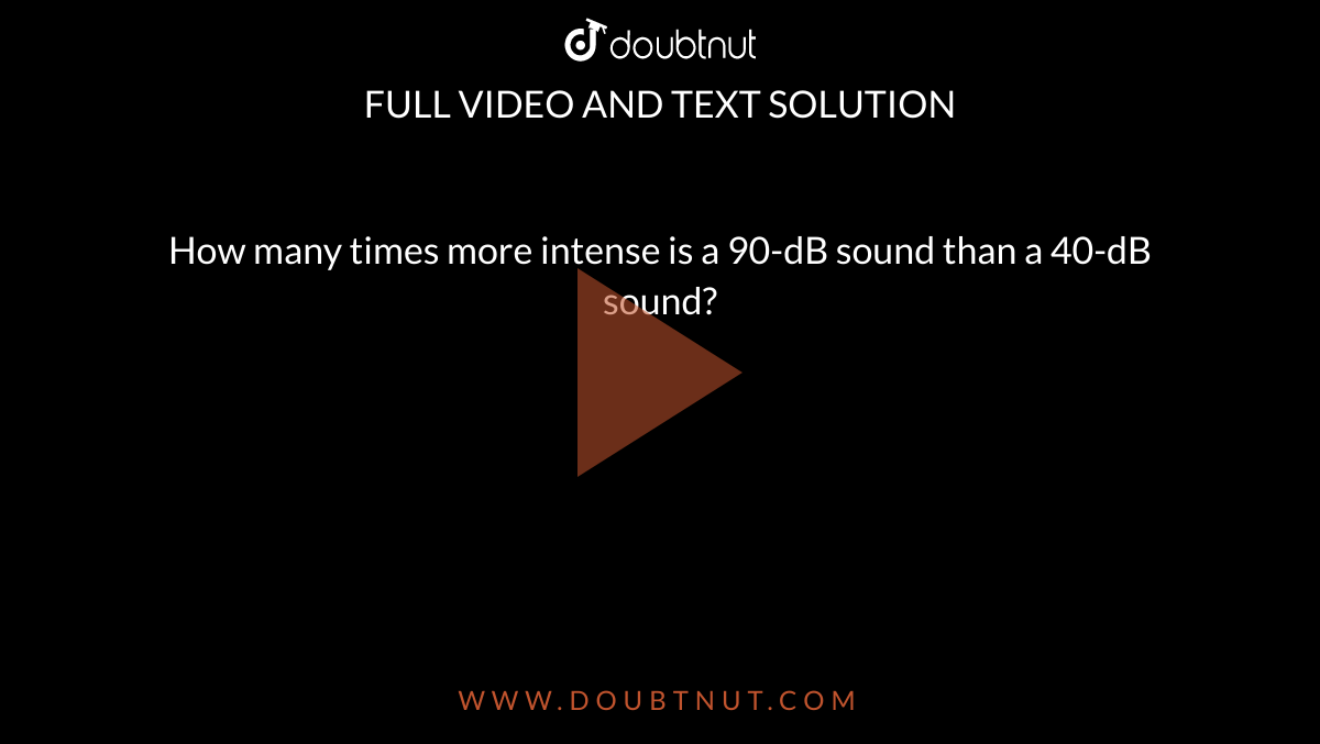 How many times more intense is a 90-dB sound than a 40-dB sound?