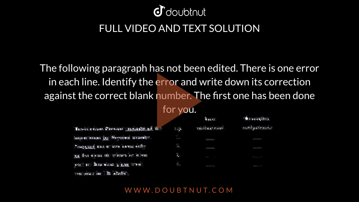 The following paragraph has not been edited. There is one error in each