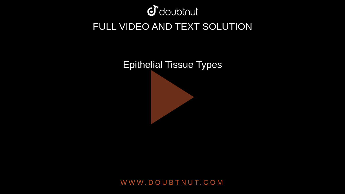 Epithelial Tissue Types