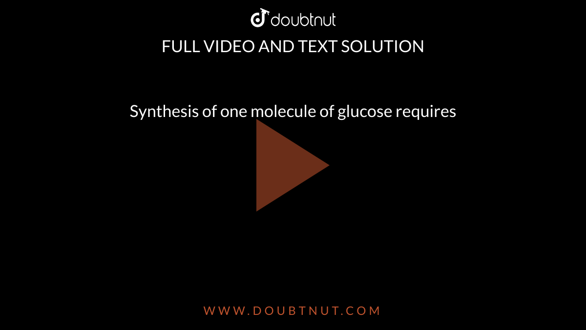 Synthesis of one molecule of glucose requires 