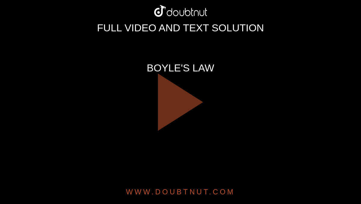 BOYLE'S LAW